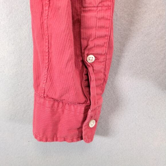 Vtg Ralph Lauren Rust Button Down Long Sleeve Shirt Men's L Custom Fit Navy Pony - Picture 10 of 10